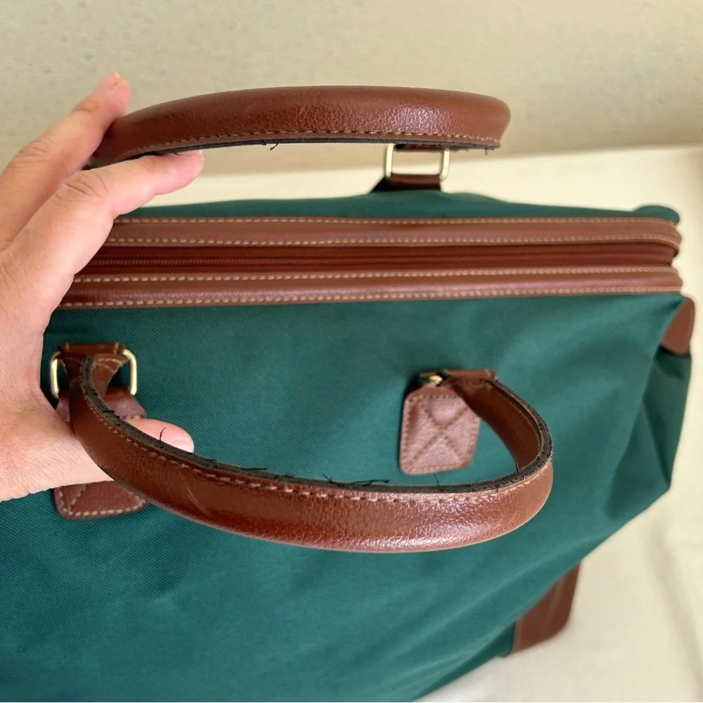 Ralph Lauren Luggage Duffle Bag Green Brown Travel Overnight Sports